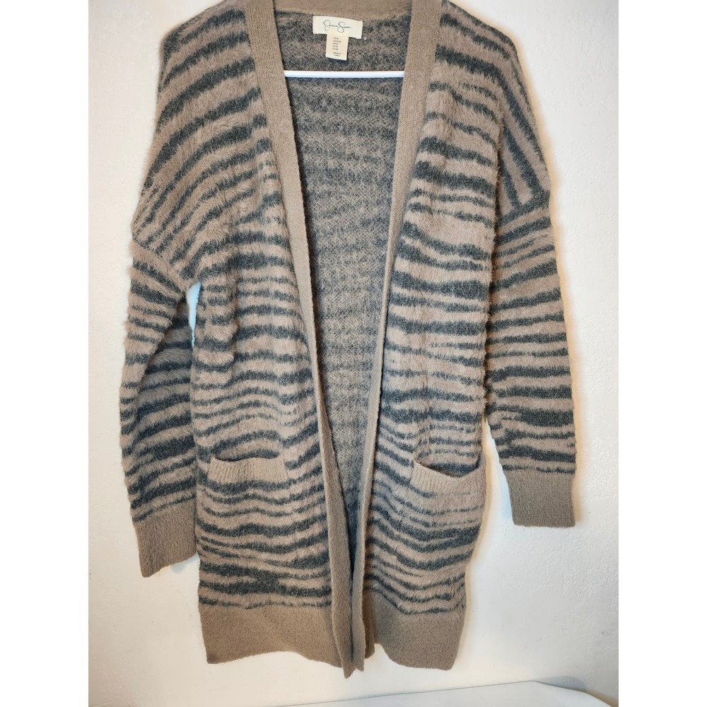 Jessica Simpson Eyelash Zebra Print cardigan sweater